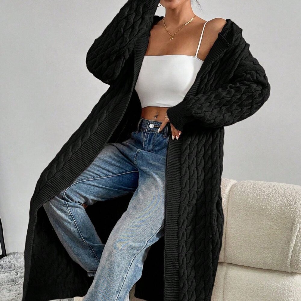 Black Casual Women's Cardigan